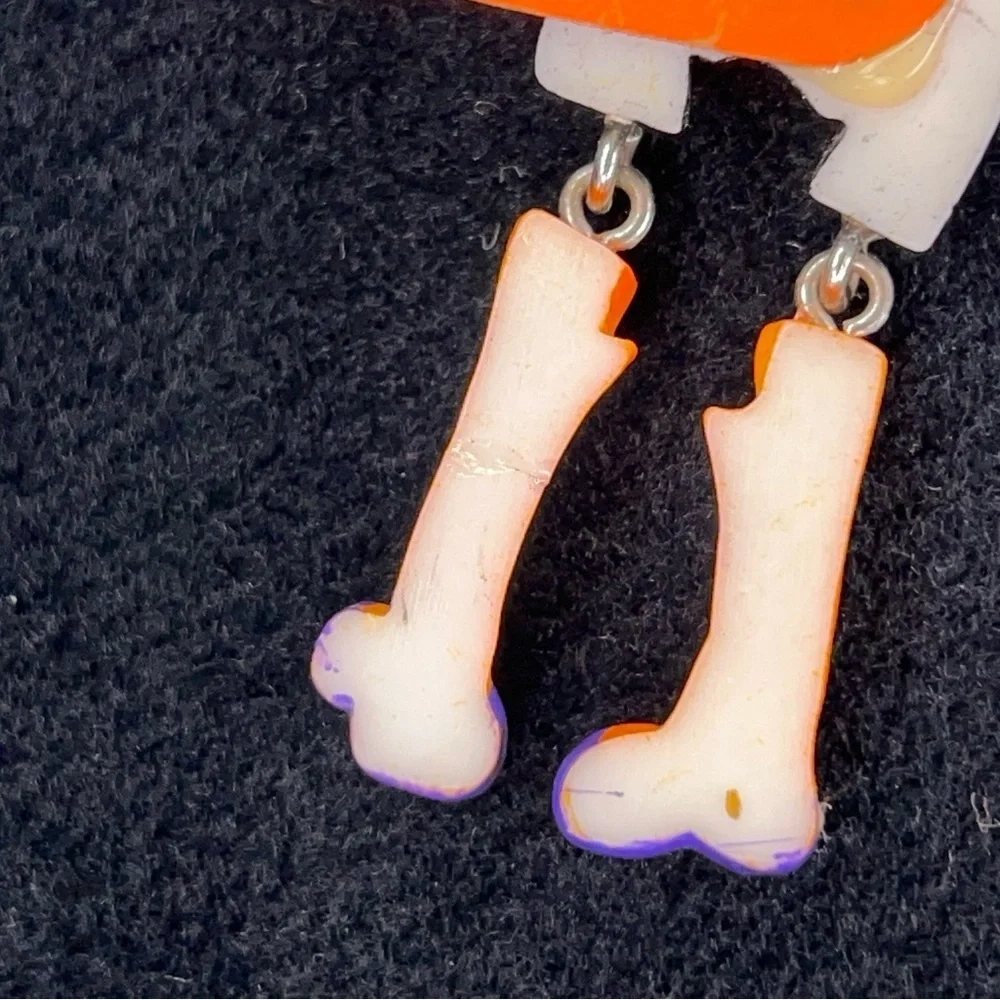 Vintage Set Of 4 Halloween 90s Era Hair Clips Orange Purple Ghost Witch Goth